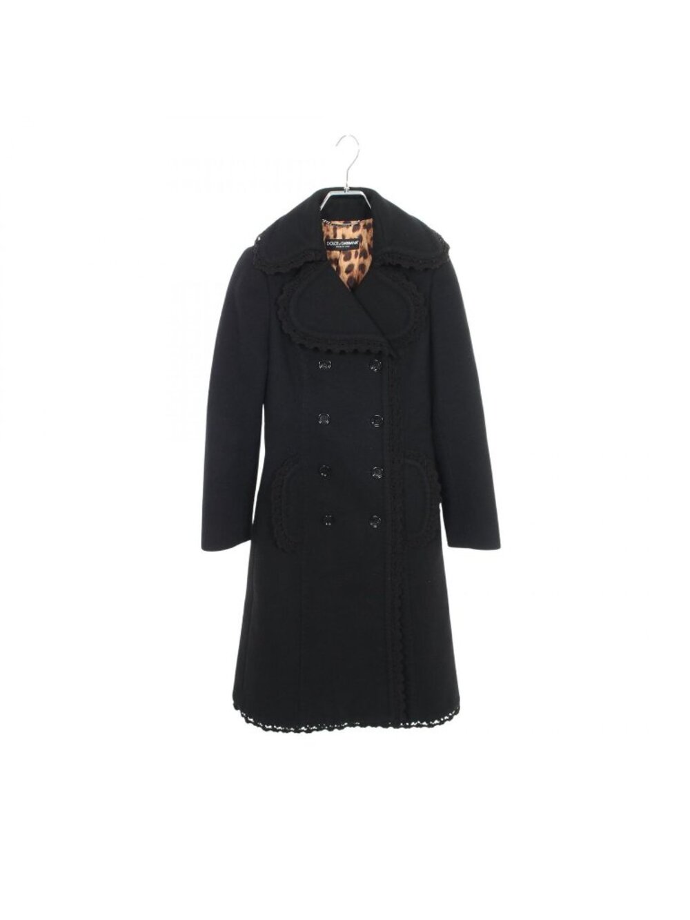 Dolce & Gabbana Black Wool Long Coat